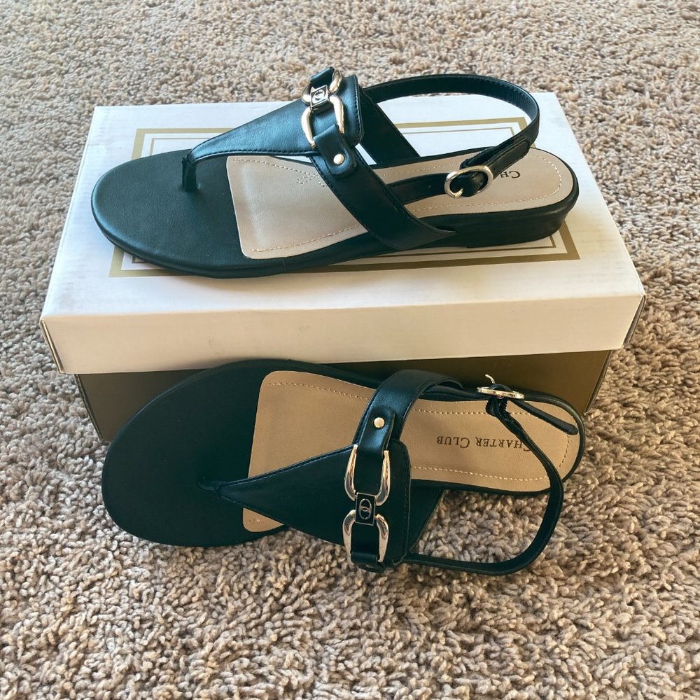 NIB Black Thong Sandals - Picture 6 of 8